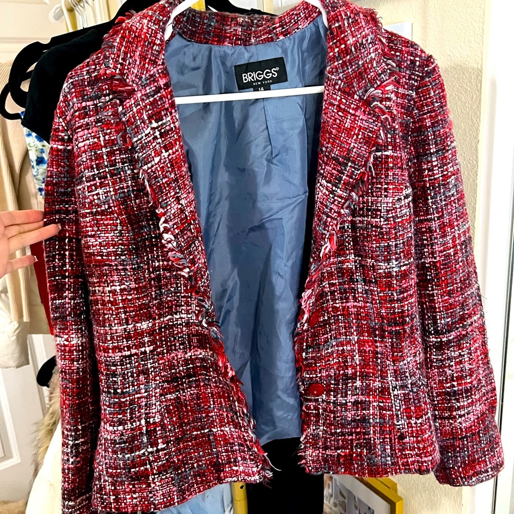 Pink/Burgundy Tweed like Blazer